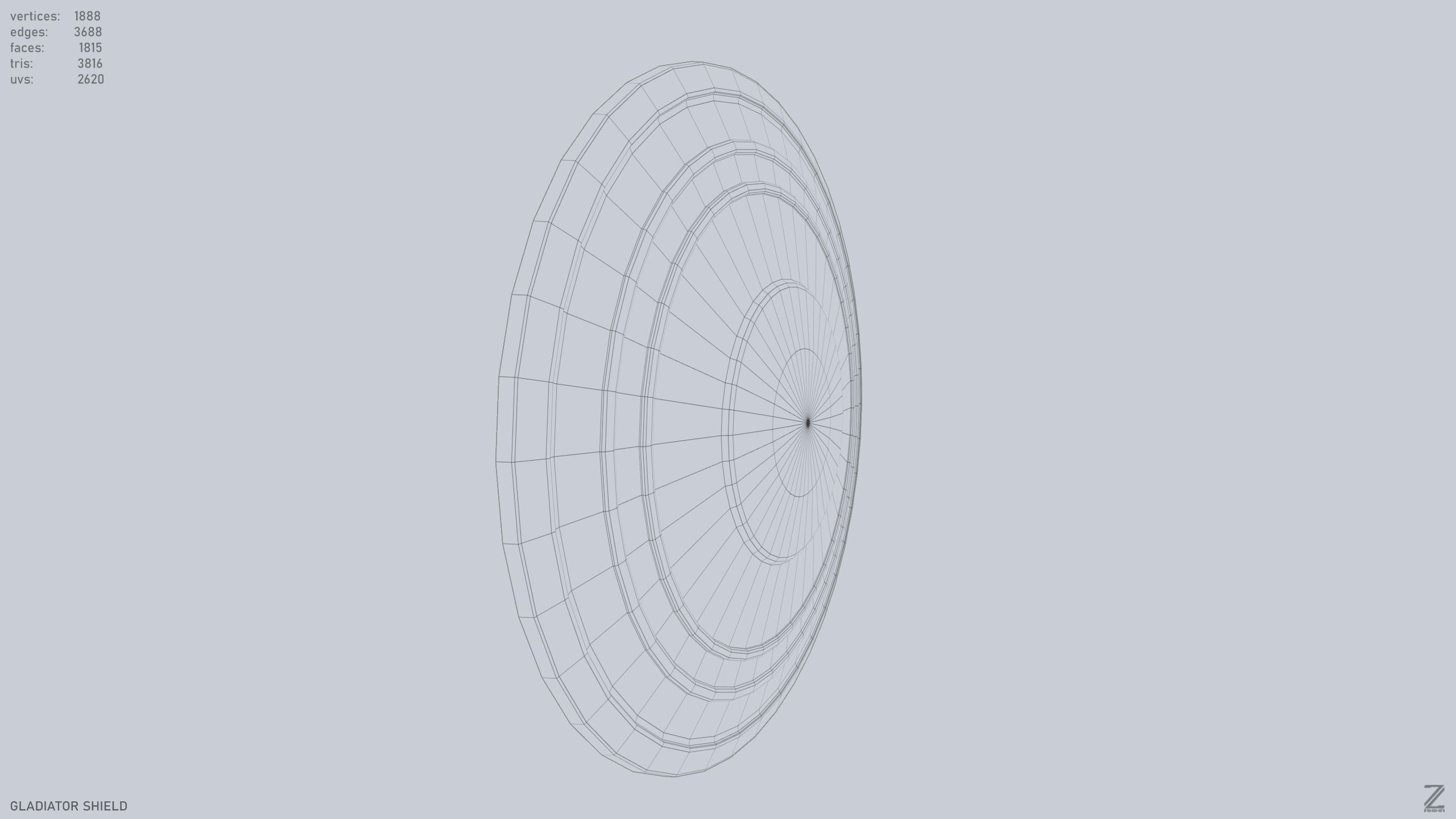 Gladiator shield Low-poly 3D model_12