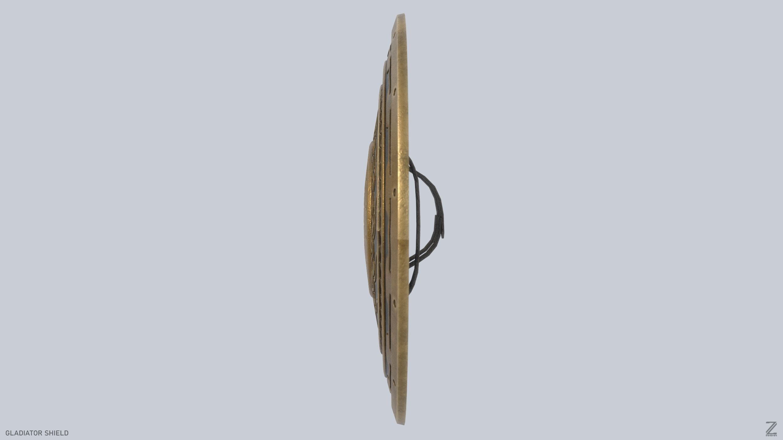 Gladiator shield Low-poly 3D model_4