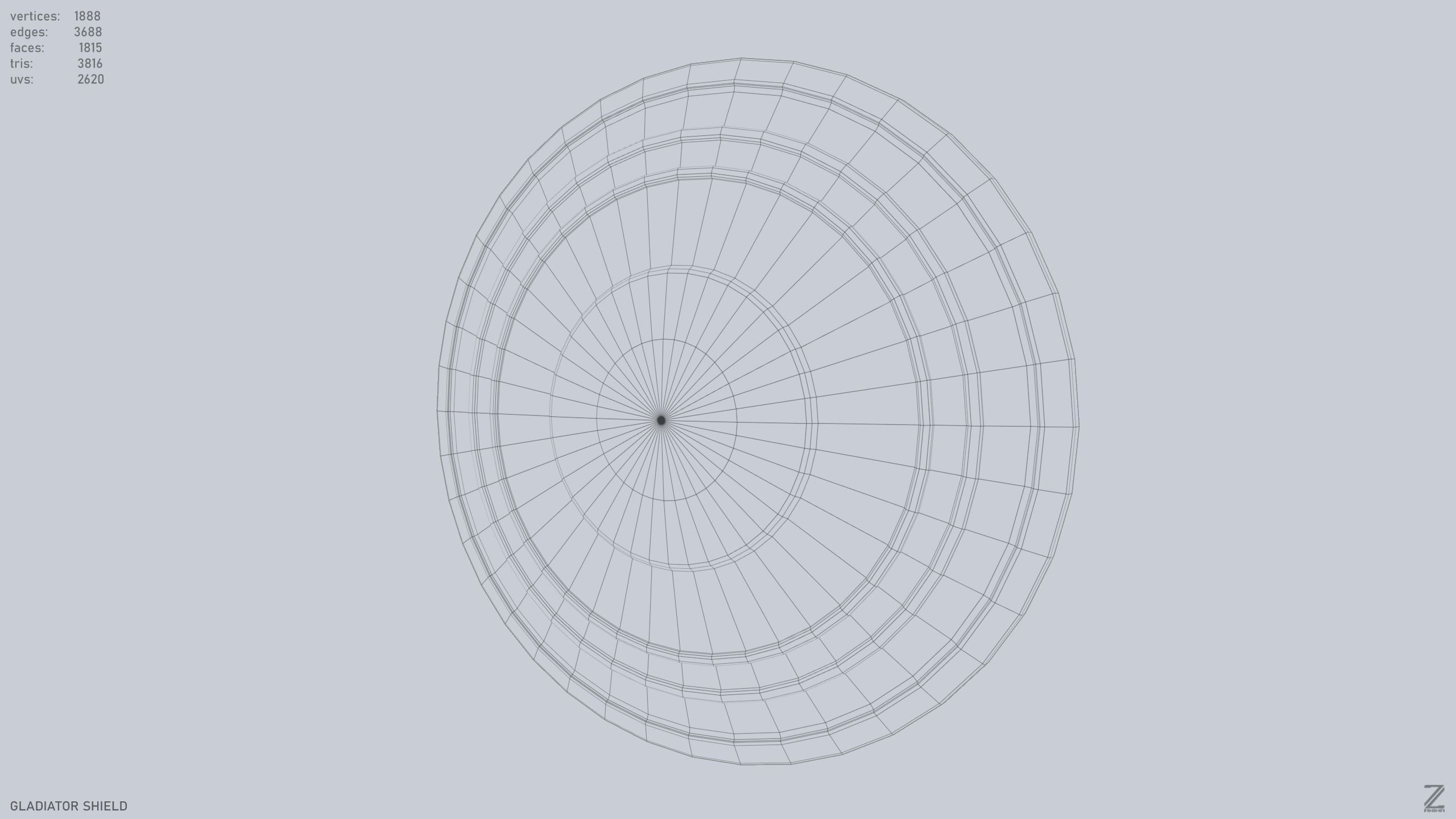 Gladiator shield Low-poly 3D model_13