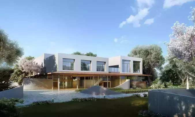 3D model of 2022 luxury fashion villa exterior 19