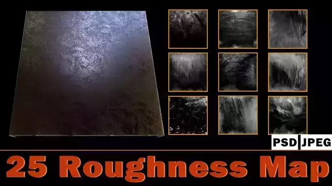 25 Roughness Maps 2K Texture