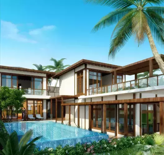 3D model of 2022 luxury fashion villa exterior 20