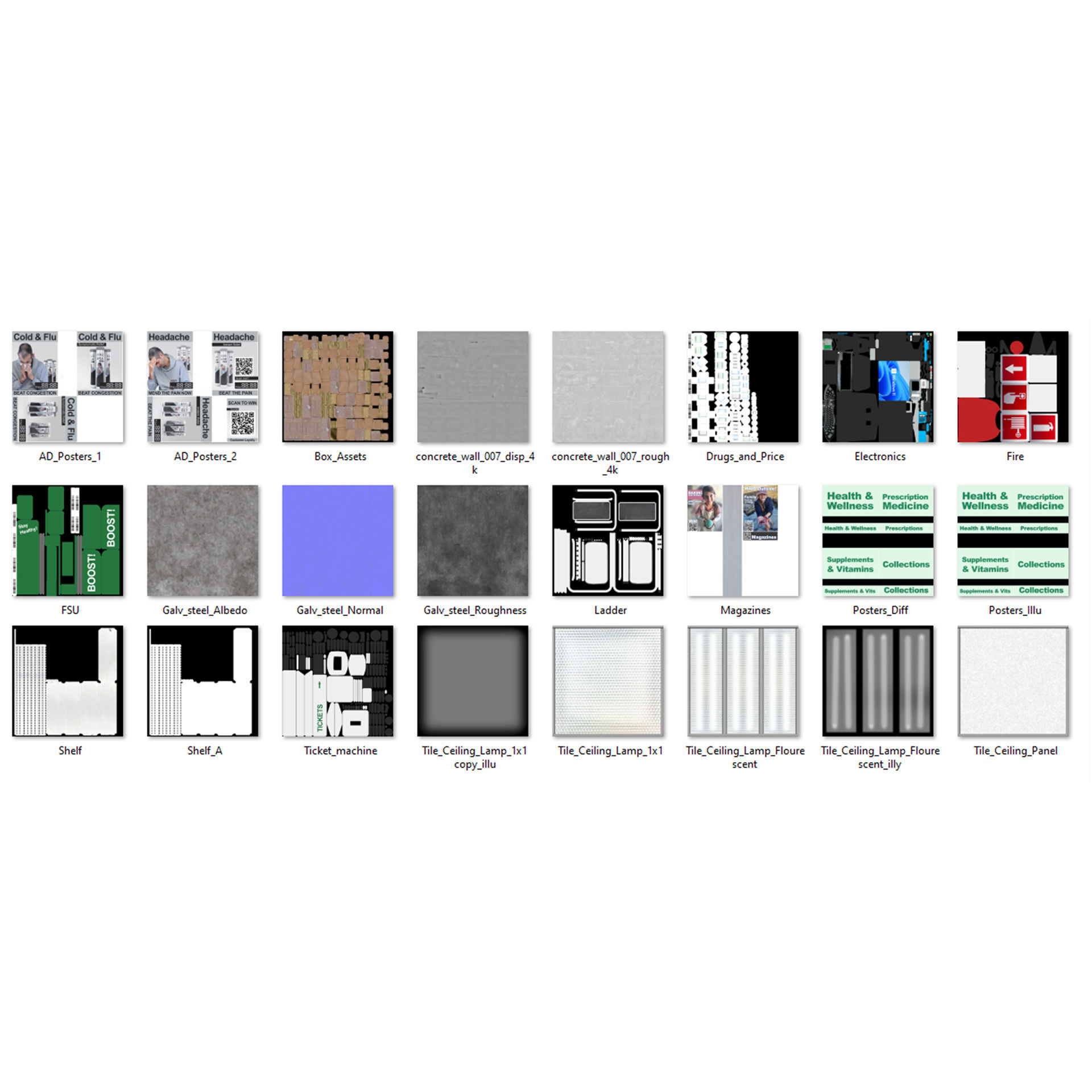 Pharmacy Or Drug Store 3D Assets Interior Storefront 3D model_7