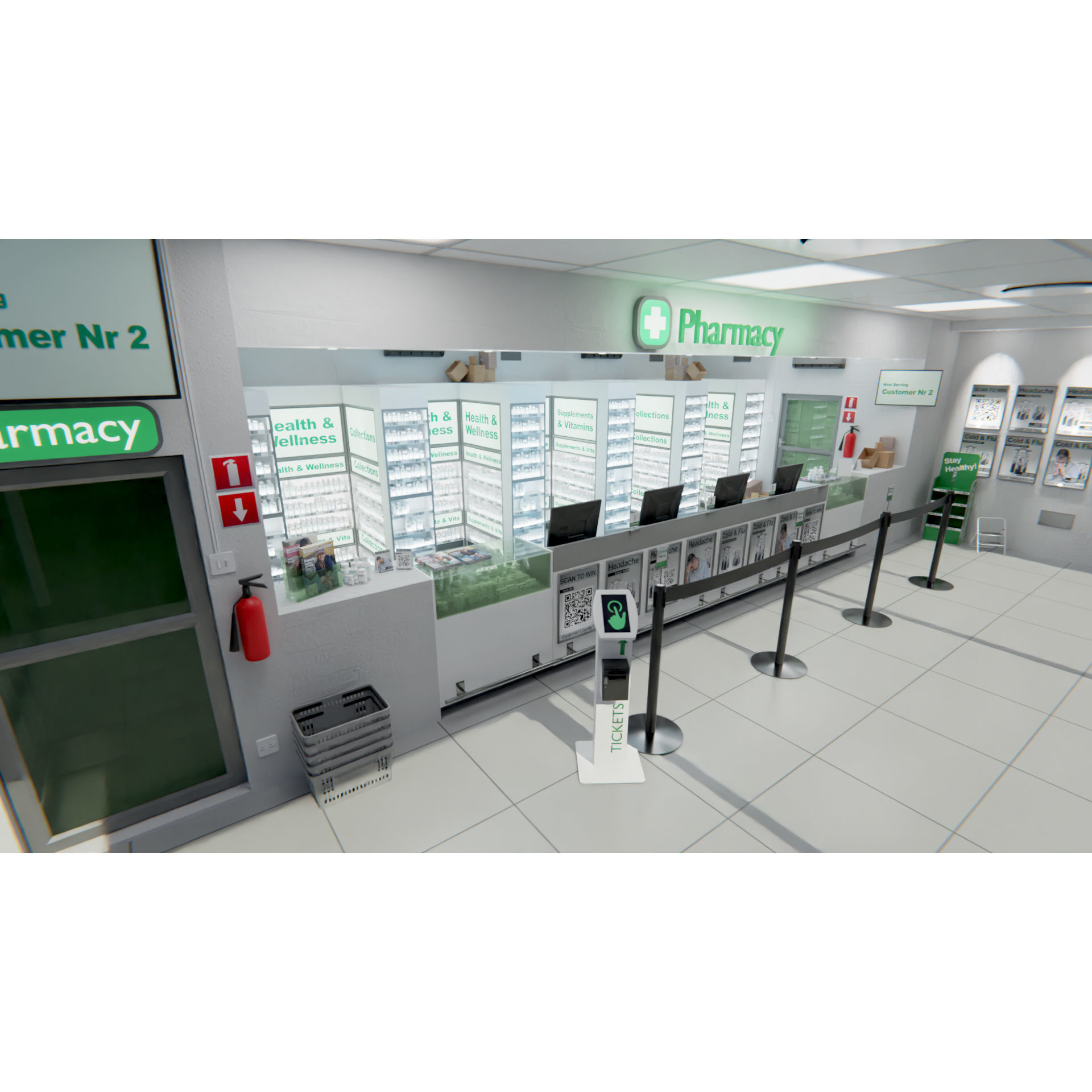 Pharmacy Or Drug Store 3D Assets Interior Storefront 3D model_3