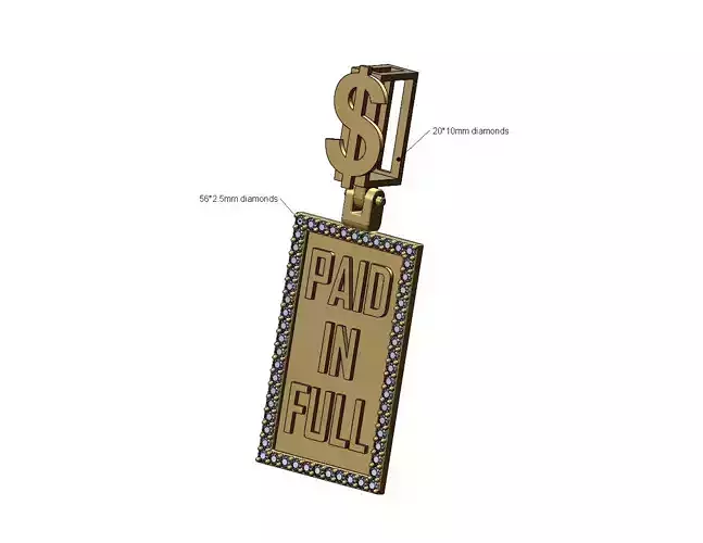 Diamond dollar bail paid in full pendant