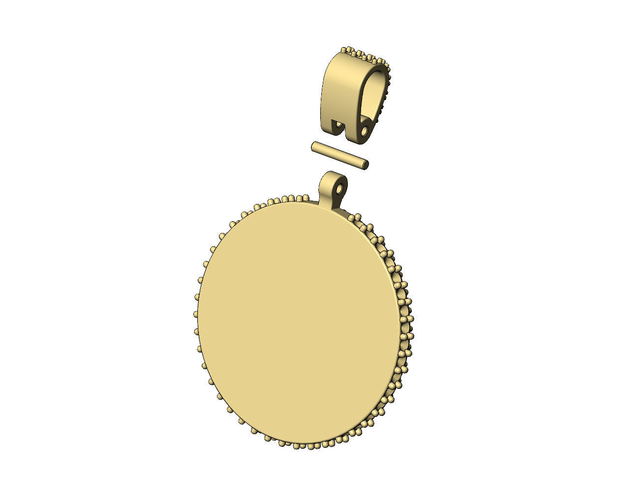 Iced greek key fluted diamond cluster pendant with bail 3D print model_10