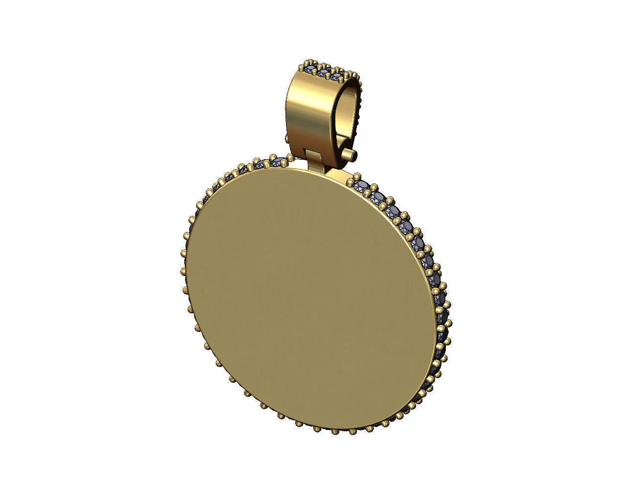 Iced greek key fluted diamond cluster pendant with bail 3D print model_4