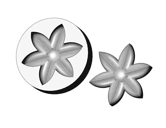 Mold 6 leaves lotus leaves rosette onlay relief