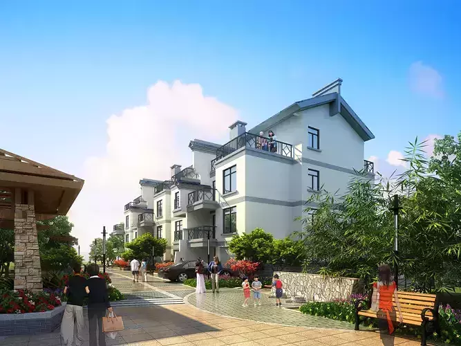 3D model of 2022 luxury fashion villa exterior 32