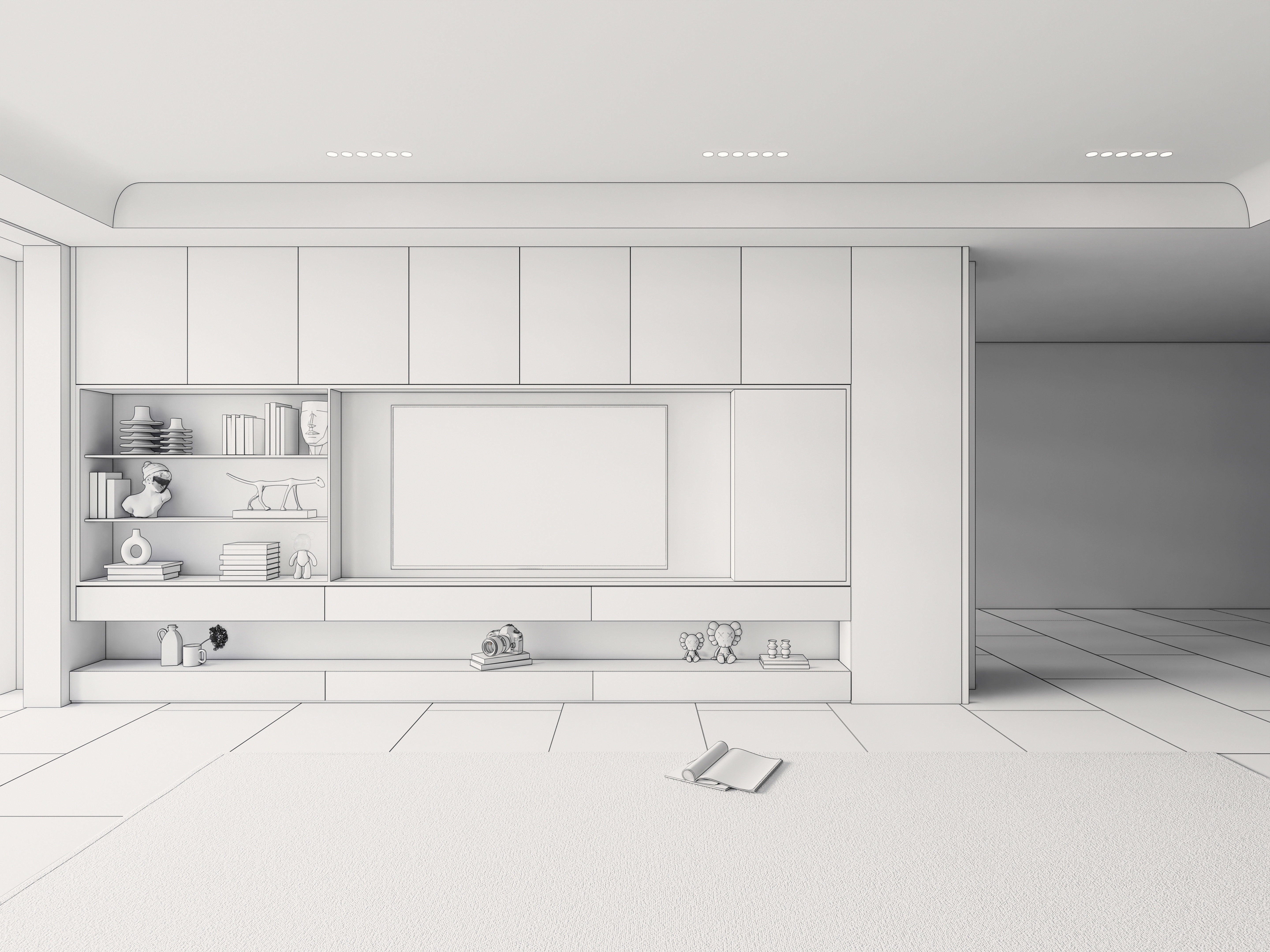 TV wall 36 3D model_1