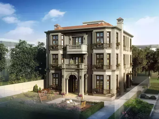 3D model of 2022 luxury fashion villa exterior 33