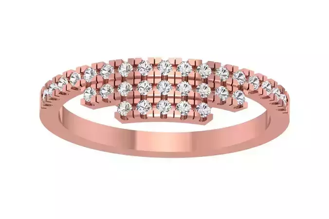 Engagement Wedding Band Ring for Women 3D print model