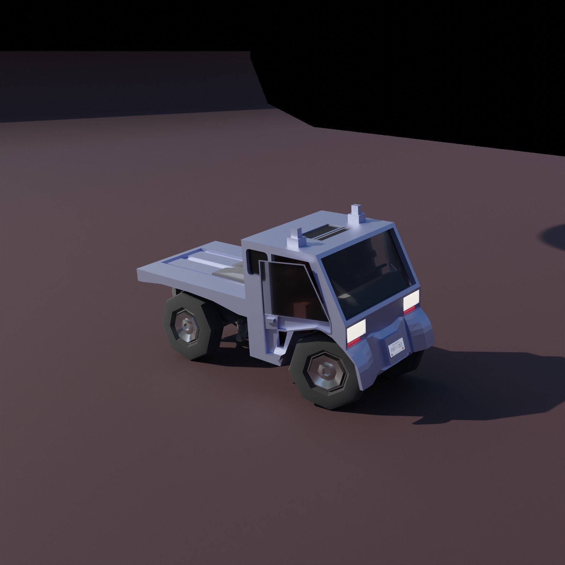 Miniature Cool Truck - Rigged For Animation - Ultra-Low Poly Low-poly 3D model_14