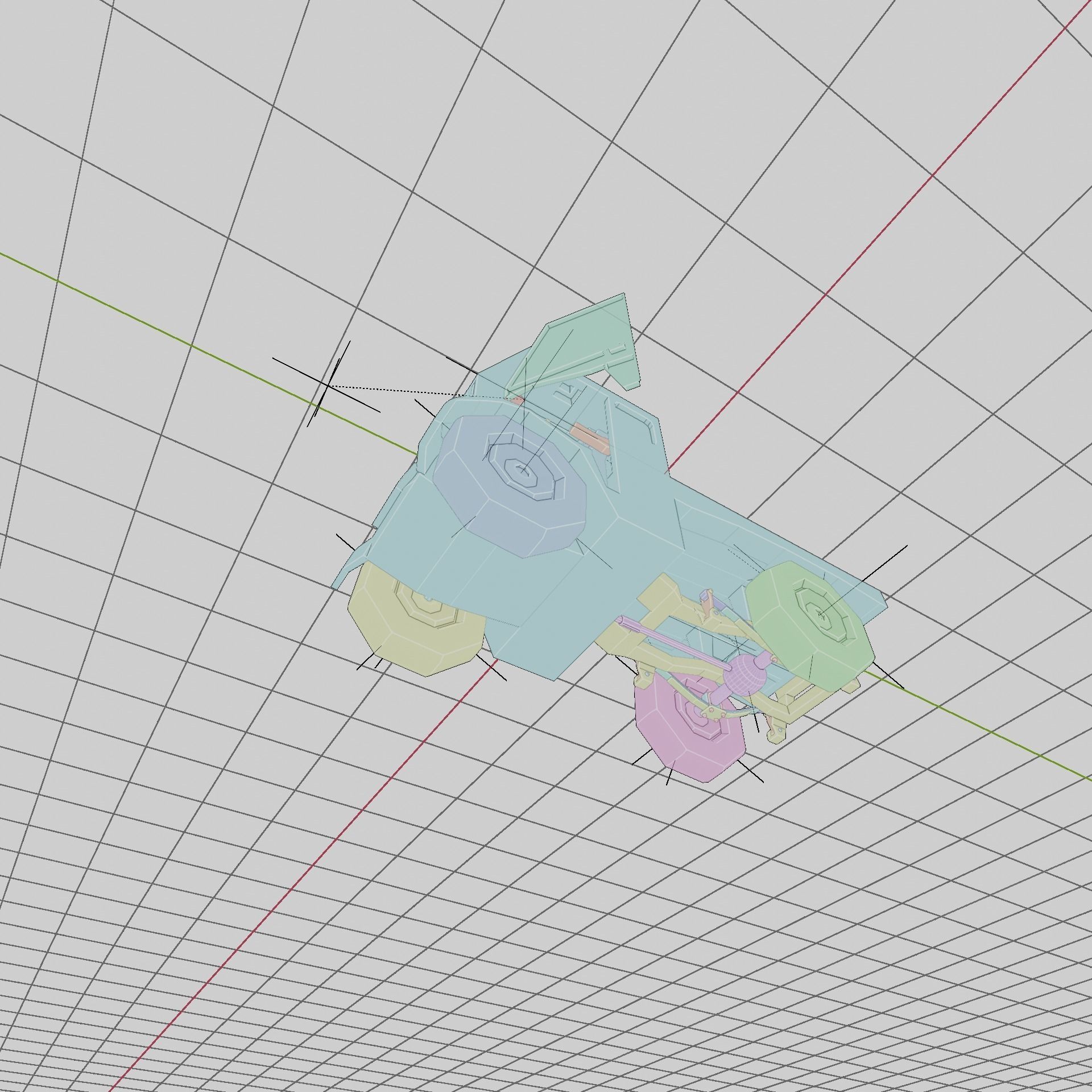 Miniature Cool Truck - Rigged For Animation - Ultra-Low Poly Low-poly 3D model_5