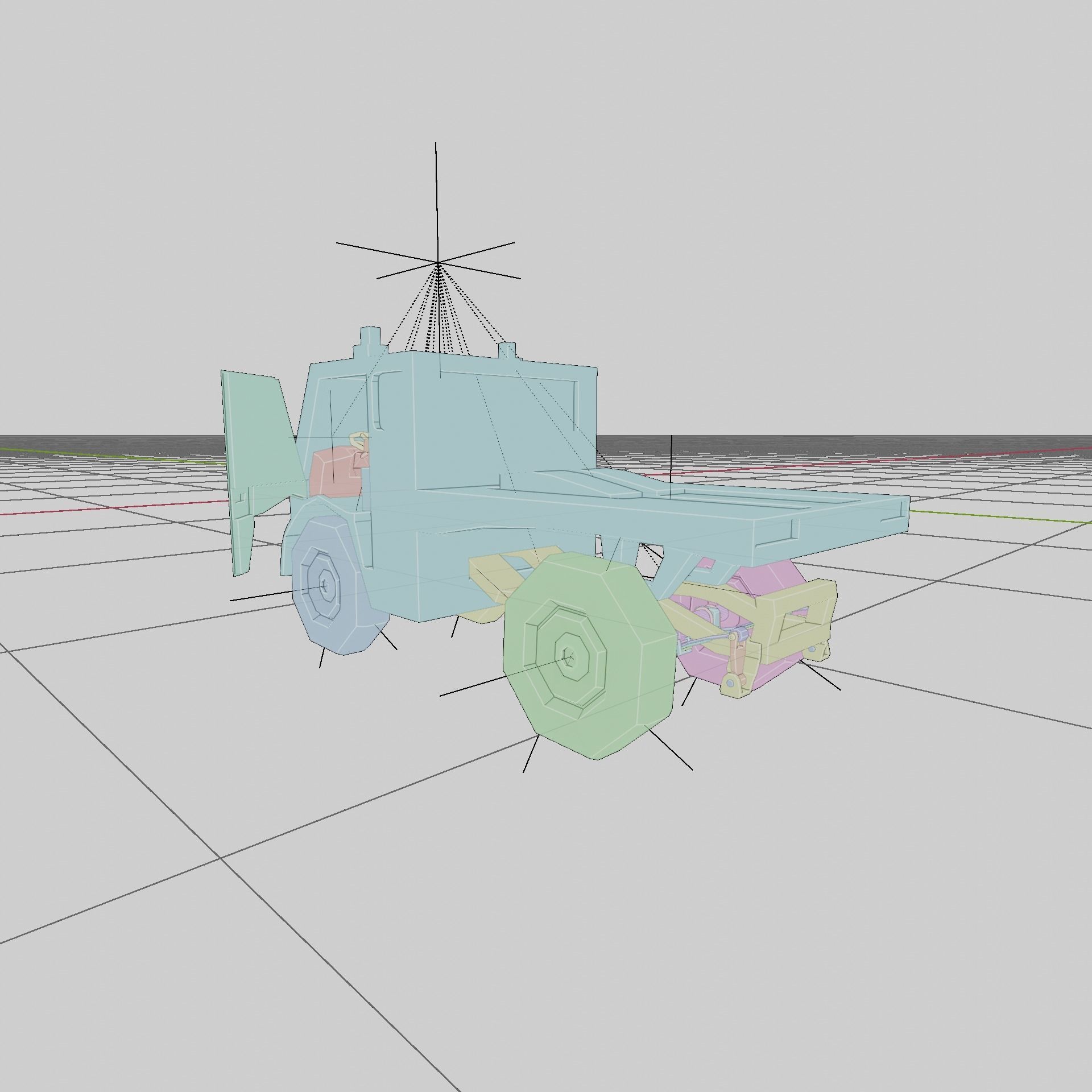 Miniature Cool Truck - Rigged For Animation - Ultra-Low Poly Low-poly 3D model_3