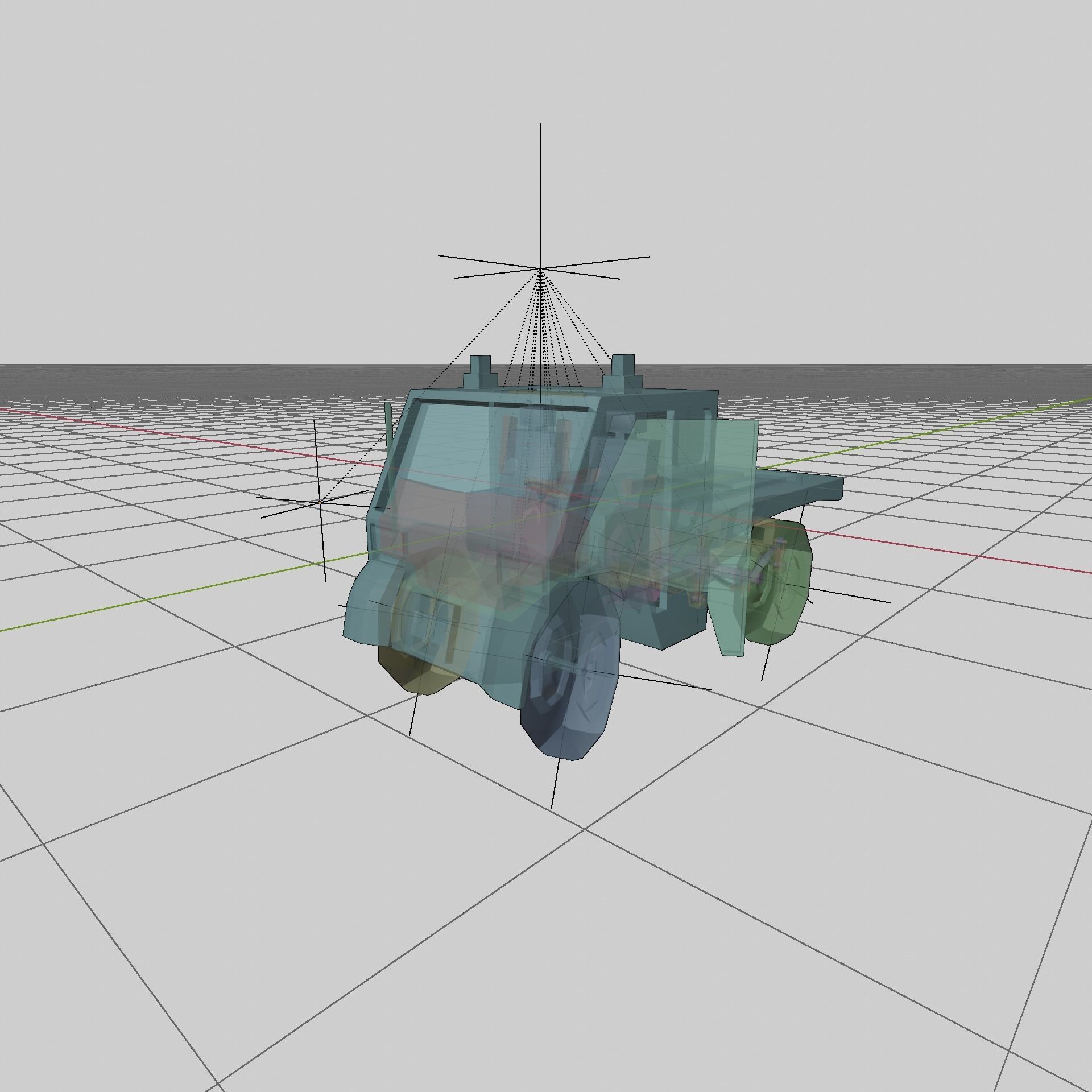 Miniature Cool Truck - Rigged For Animation - Ultra-Low Poly Low-poly 3D model_8