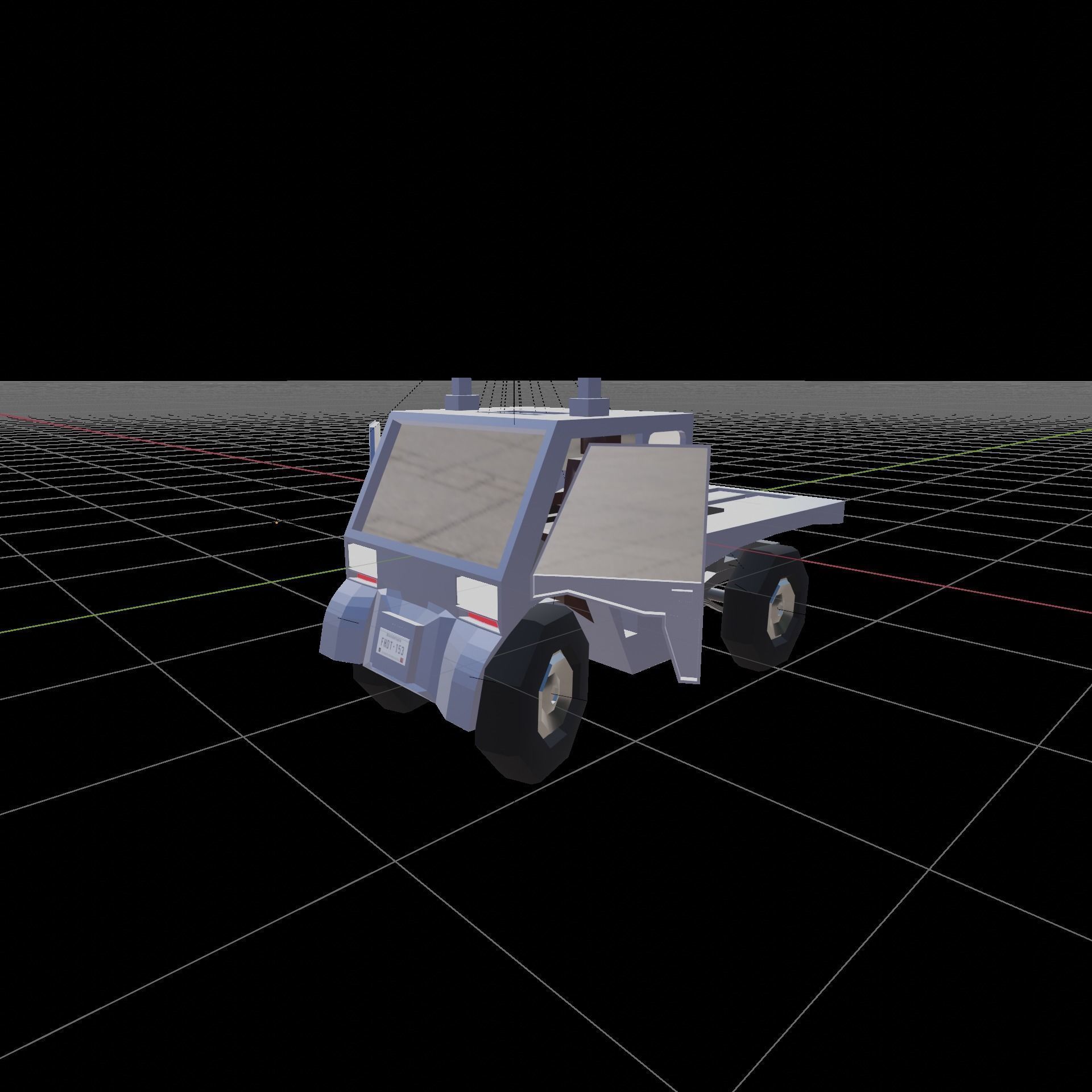 Miniature Cool Truck - Rigged For Animation - Ultra-Low Poly Low-poly 3D model_7