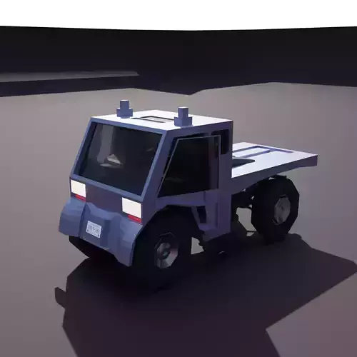 Miniature Cool Truck - Rigged For Animation - Ultra-Low Poly Low-poly 3D model