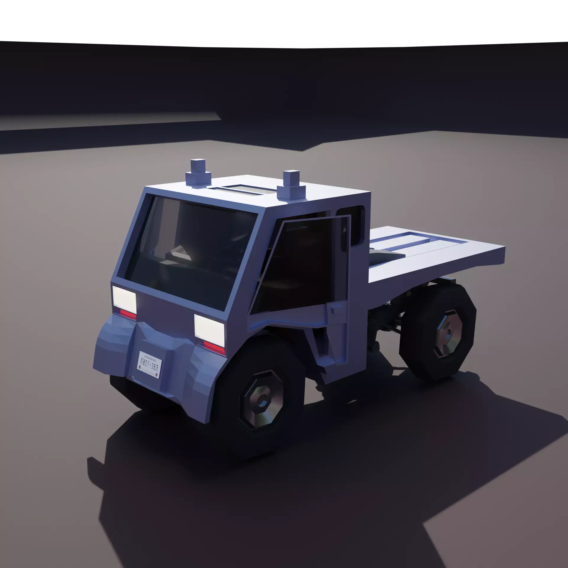 Miniature Cool Truck - Rigged For Animation - Ultra-Low Poly Low-poly 3D model_0