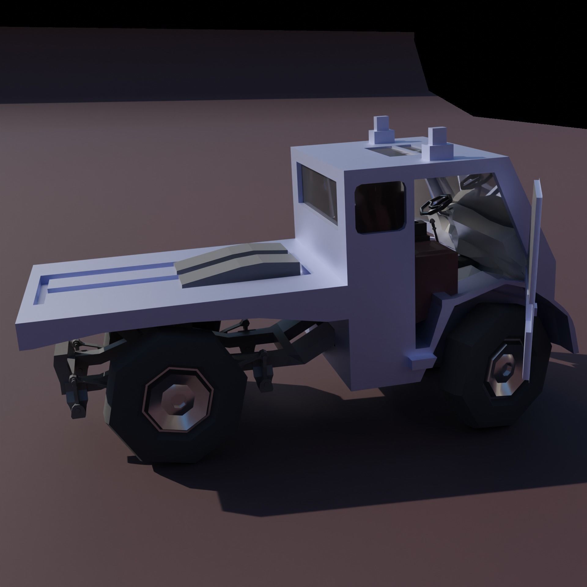 Miniature Cool Truck - Rigged For Animation - Ultra-Low Poly Low-poly 3D model_15