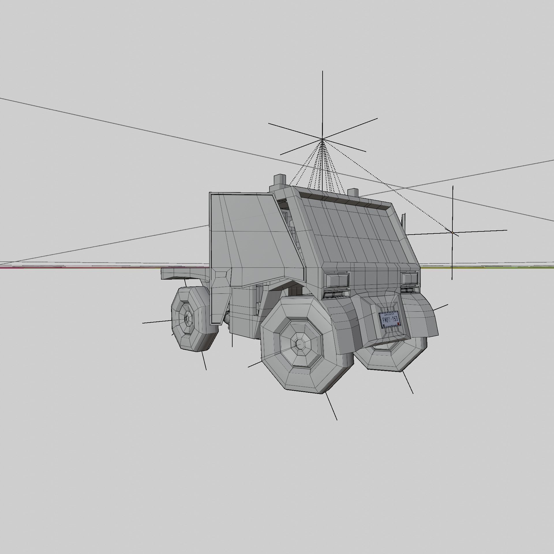 Miniature Cool Truck - Rigged For Animation - Ultra-Low Poly Low-poly 3D model_12