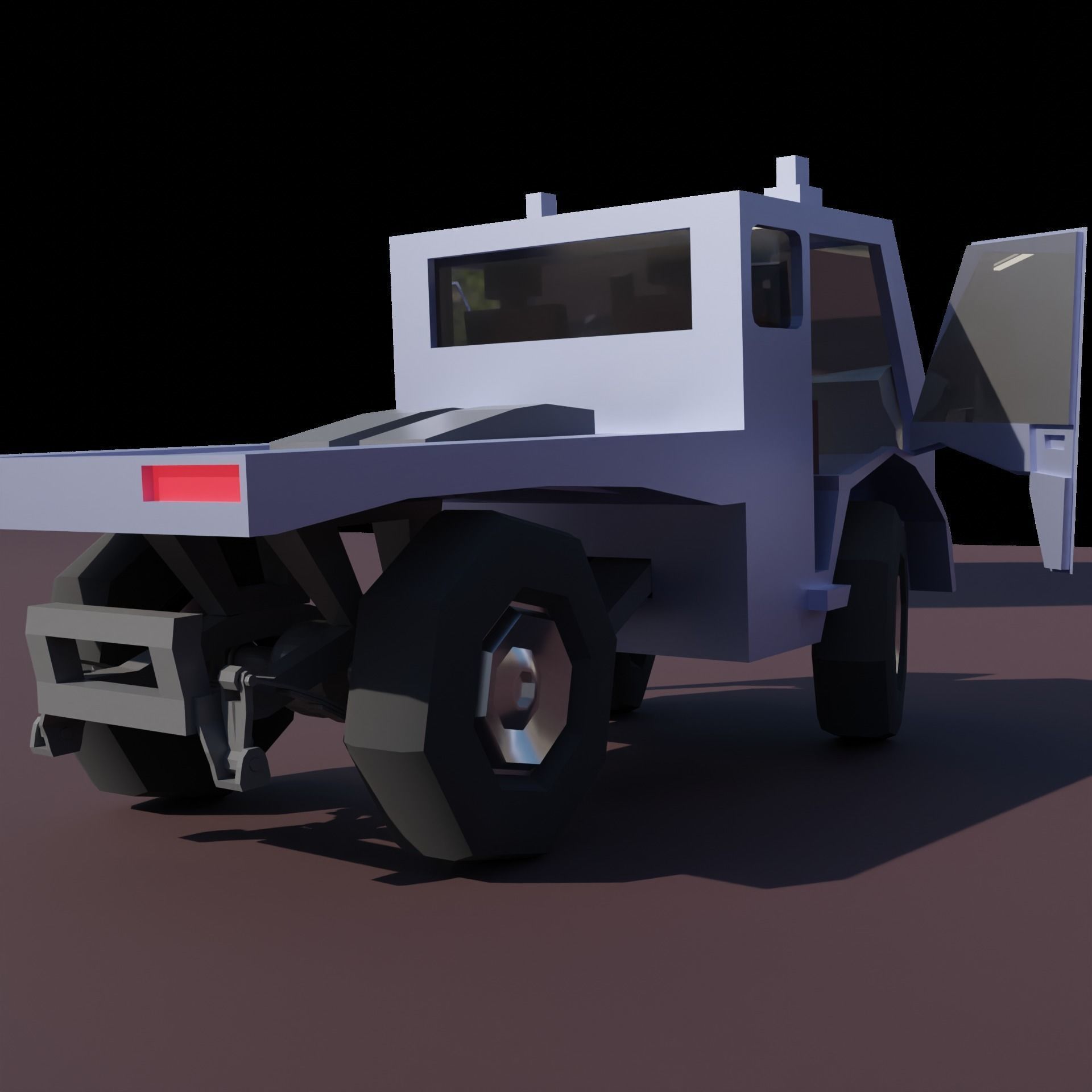 Miniature Cool Truck - Rigged For Animation - Ultra-Low Poly Low-poly 3D model_10
