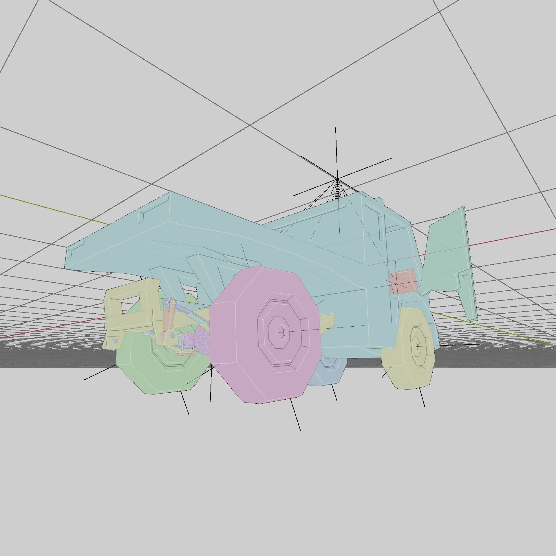 Miniature Cool Truck - Rigged For Animation - Ultra-Low Poly Low-poly 3D model_6