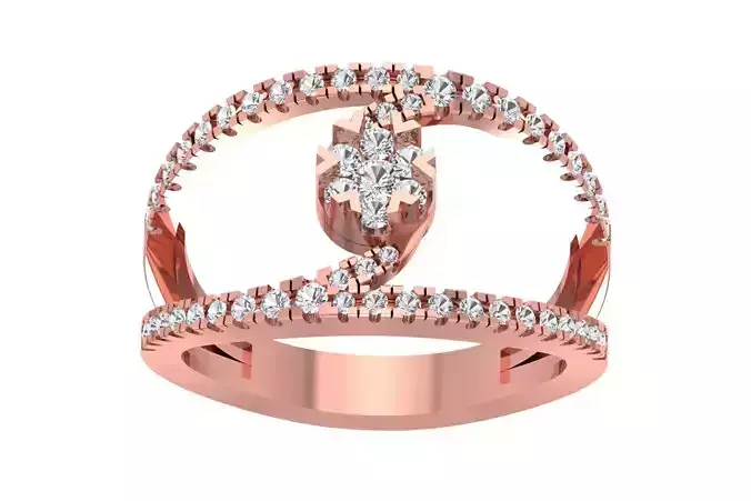 Engagement  Wedding Two Band Ring 3D print model