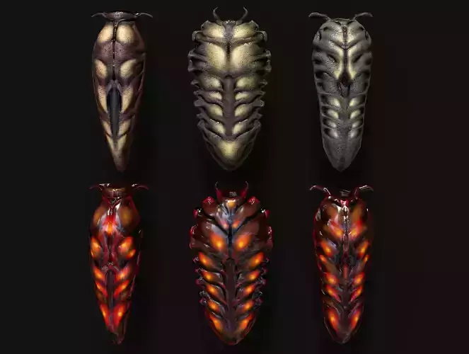 Mobile Leeches Low-poly 3D model