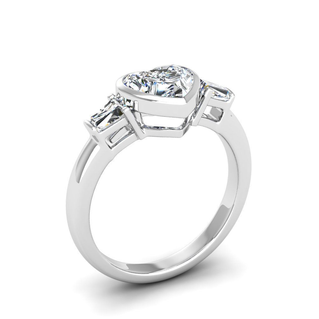 Engagement ring Maya heart 3D print model_9
