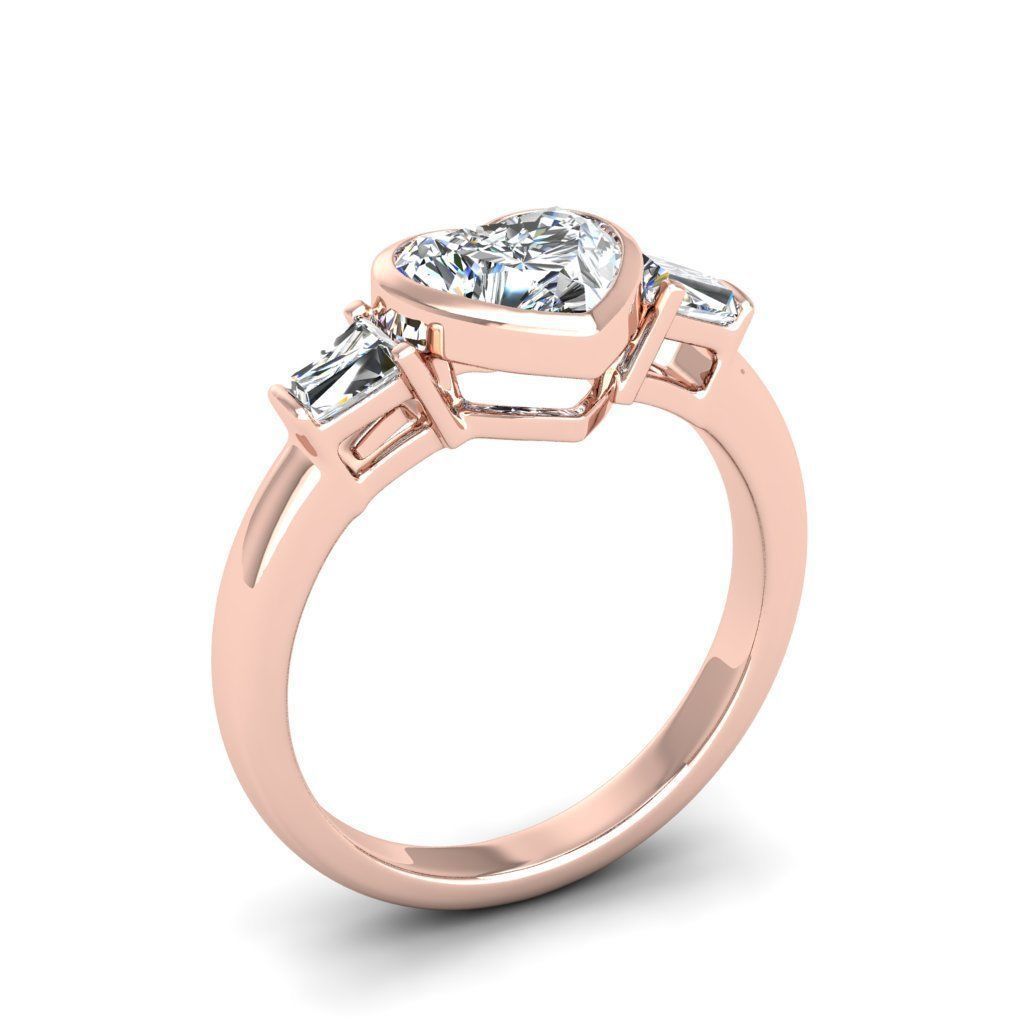 Engagement ring Maya heart 3D print model_10