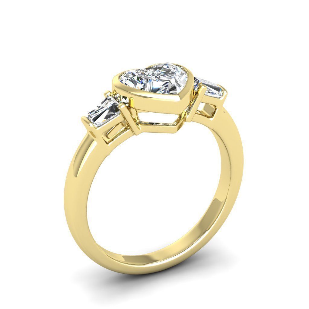 Engagement ring Maya heart 3D print model_16
