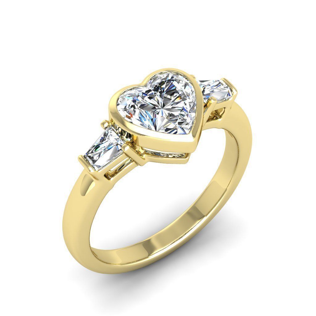 Engagement ring Maya heart 3D print model_24