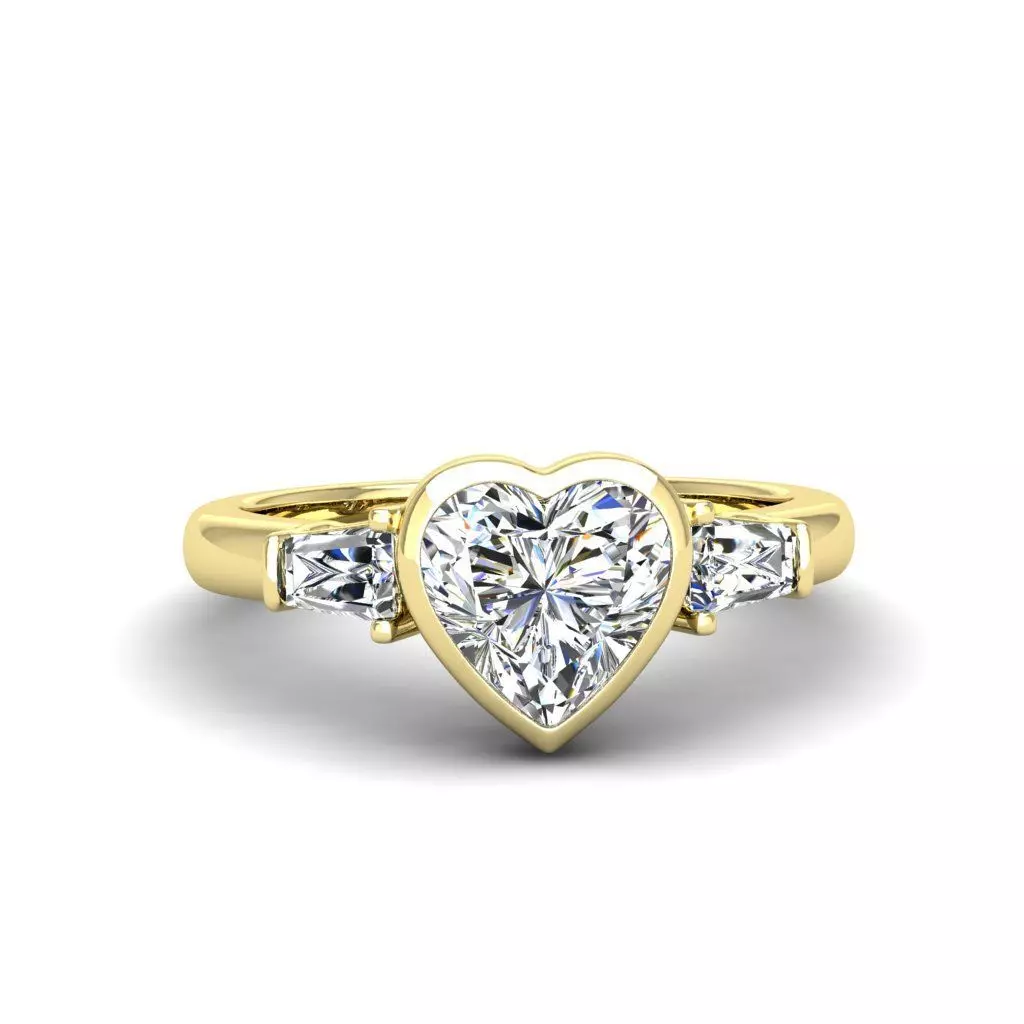 Engagement ring Maya heart 3D print model_0