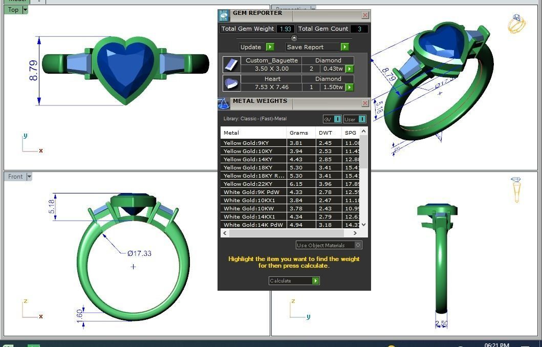 Engagement ring Maya heart 3D print model_2