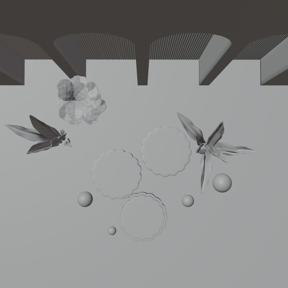 Cosmetic sky blue background and podium display  3D model_16