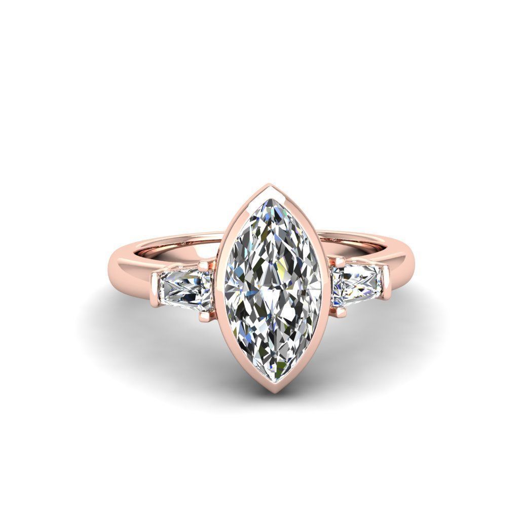 Engagement ring Maya marquise 3D print model_16