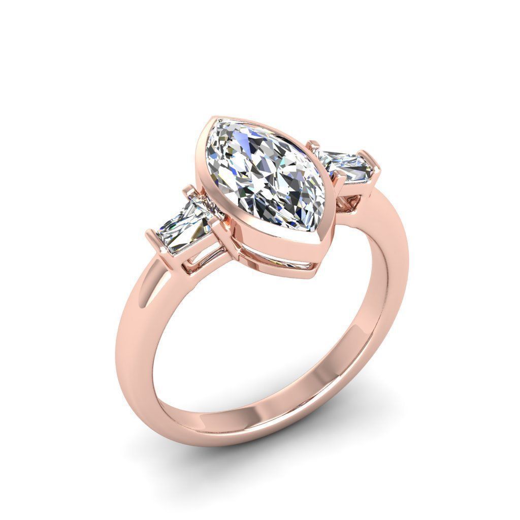 Engagement ring Maya marquise 3D print model_10
