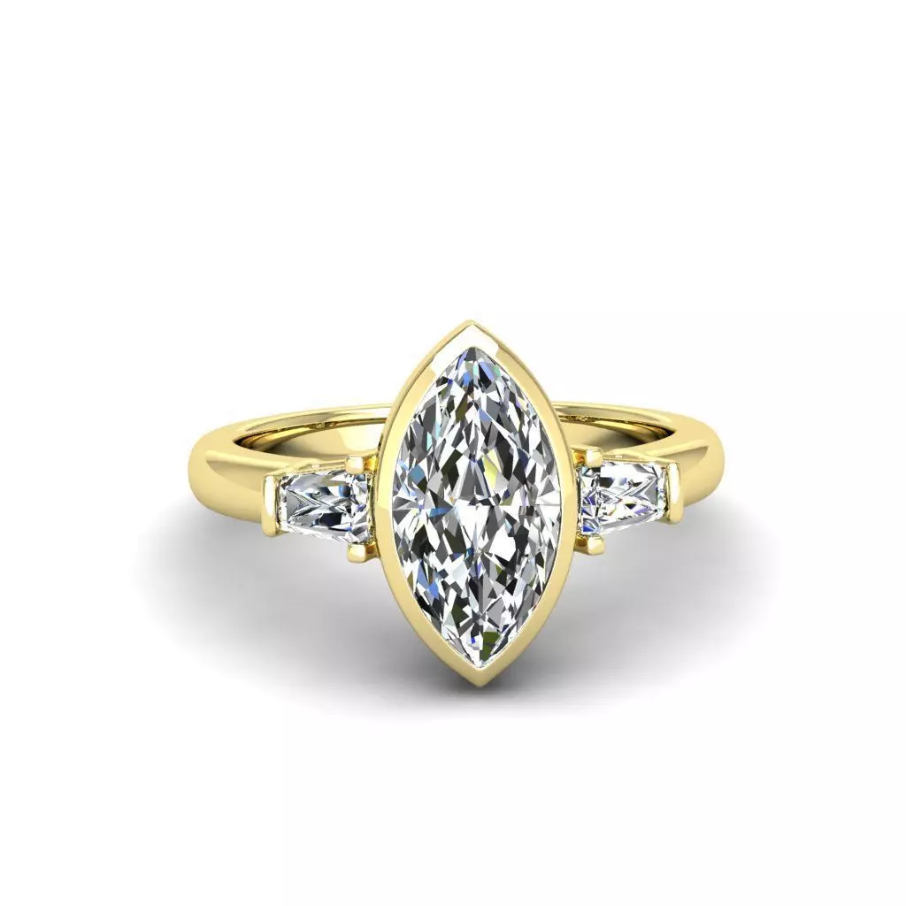 Engagement ring Maya marquise 3D print model_0