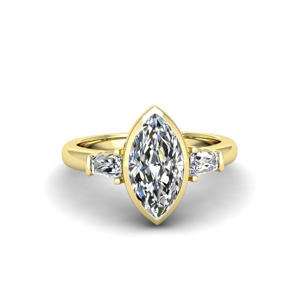 Engagement ring Maya marquise 3D print model_17