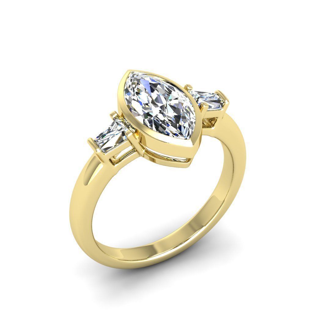 Engagement ring Maya marquise 3D print model_28