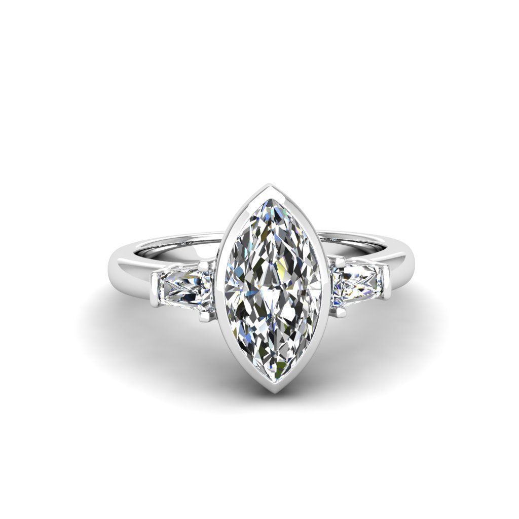Engagement ring Maya marquise 3D print model_15