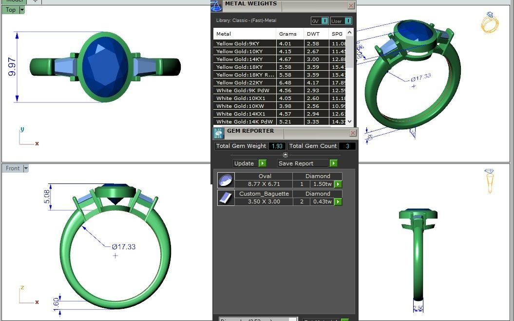 Engagement ring Maya oval 3D print model_1