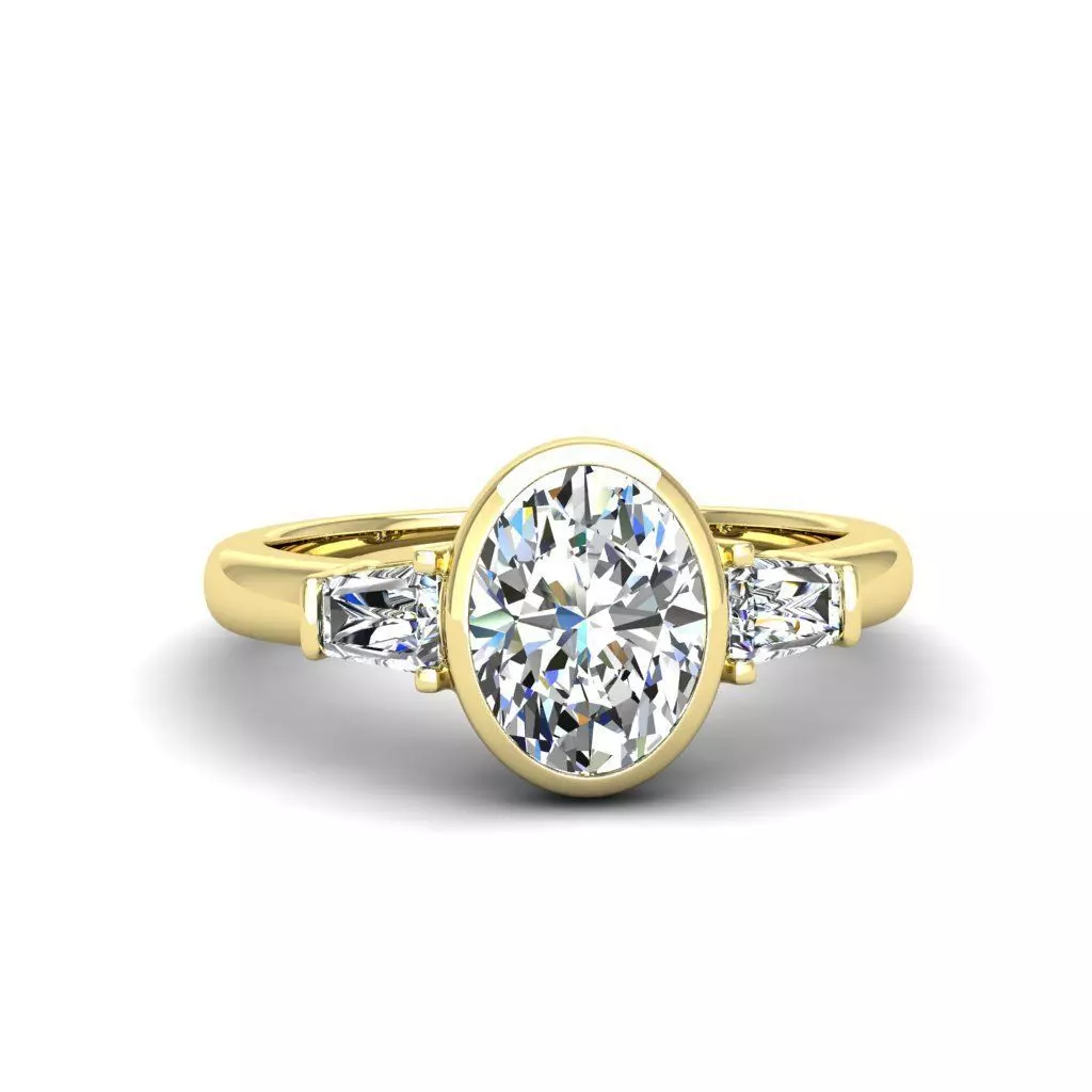 Engagement ring Maya oval 3D print model_0