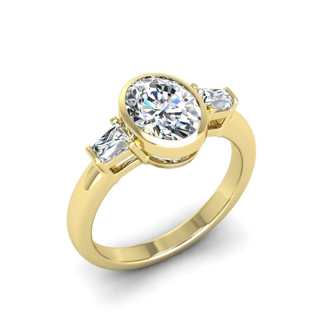 Engagement ring Maya oval 3D print model_5