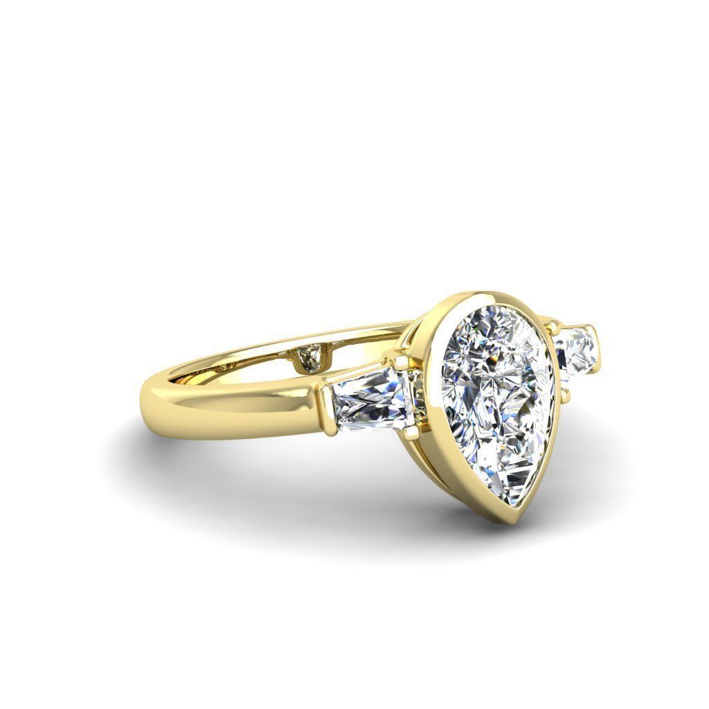 Engagement ring Maya pear 3D print model_26