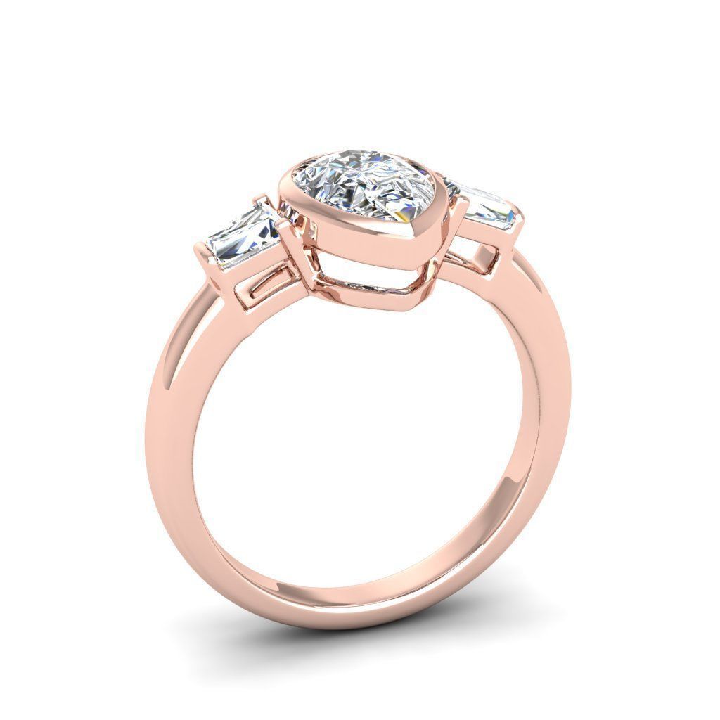 Engagement ring Maya pear 3D print model_7