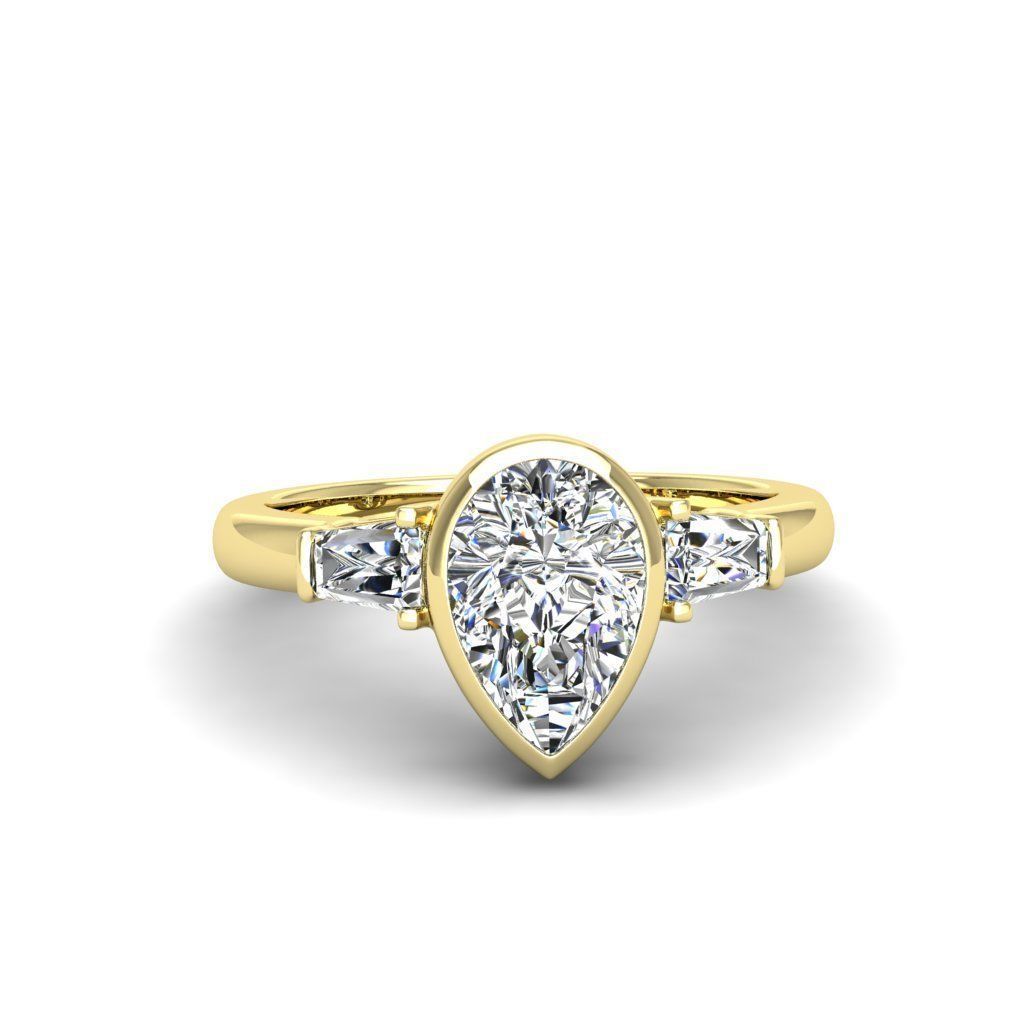 Engagement ring Maya pear 3D print model_21