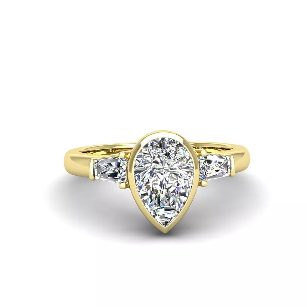 Engagement ring Maya pear 3D print model_0