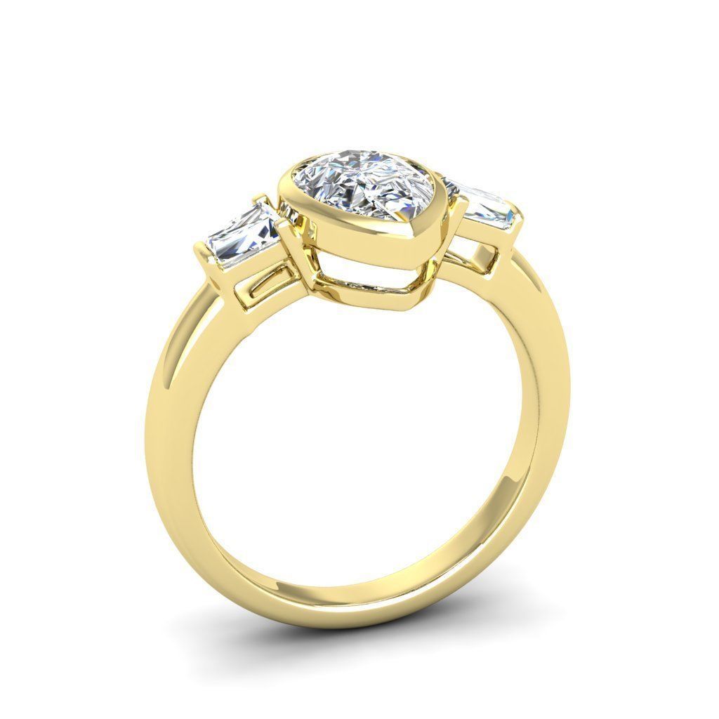 Engagement ring Maya pear 3D print model_20